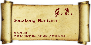 Gosztony Mariann névjegykártya